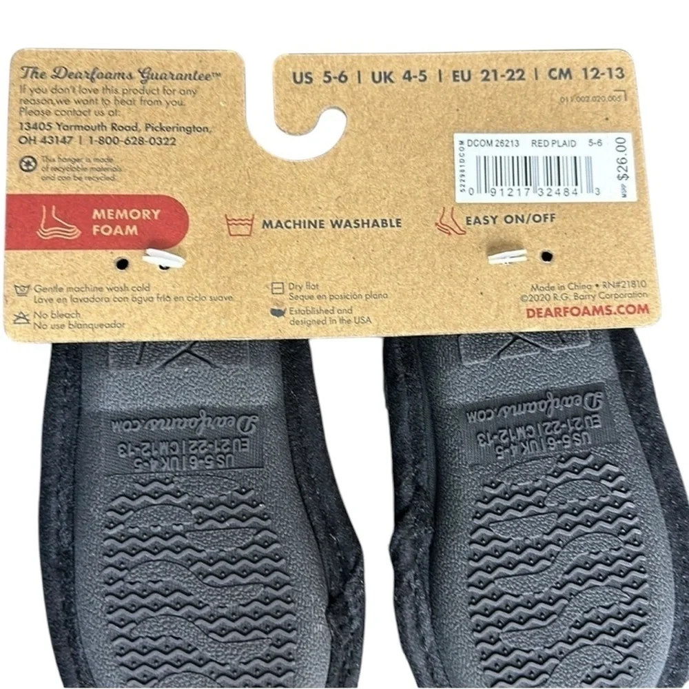 Dearfoams Lil Bear slippers! NWT Little Kids Size 5/6! Machine Washable